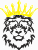 Наклейка Лев с золотой короной 3 фото